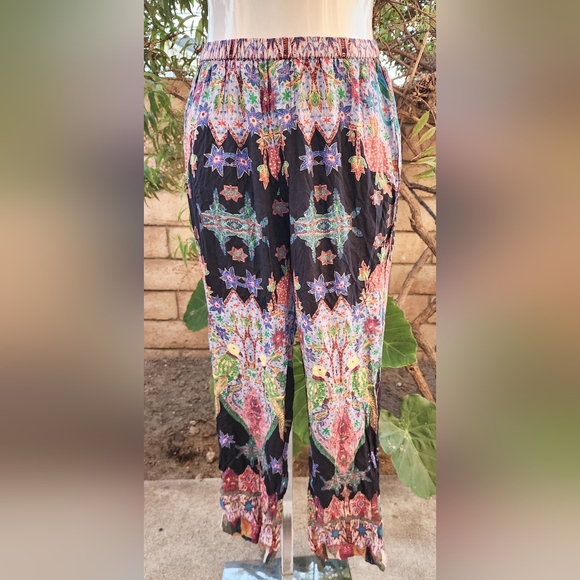 New SMALL fit XS ? women CLEOBELLA boho lounge pajama pants birds elastic waist - Picture 2 of 16